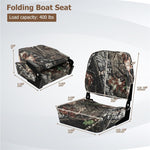 2 Pack Folding Low Back Boat Seat Waterproof Fishing Boat Seat Captain Bucket Seat with Sponge Padding, Aluminum Hinges & 8 Mounting Bolts