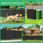 Outdoor Privacy Screen 2 Panels 48''H Decorative Air Conditioner Fence Vinyl Fence Garbage Can Enclosure with 3 Stakes