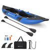 2-Person Inflatable Kayak Set for Adults EVA Padded Seat Portable Touring Kayaks with 2 Aluminium Oars, 2 Fins, Hand Pump, 507LBS Weight Capacity
