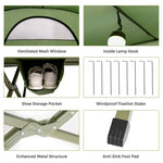 2-Person Tent Cot 4-in-1 Folding Camping Tent Elevated Tent with Waterproof Rain Cover, Self-Inflating Mattress & Roller Carrying Bag