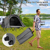 2-Person Tent Cot 4-in-1 Folding Camping Tent Elevated Tent with Waterproof Rain Cover, Self-Inflating Mattress & Roller Carrying Bag
