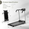 2 HP Folding Treadmill Freestanding Motorized Running Machine with LCD Display & 12 Preset Program