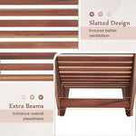 2PCS Acacia Wood Patio Chaise Lounge Chairs Outdoor Rocking Sun Loungers with Widened Slatted Seat & High Back for Backyard Garden