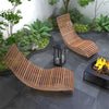 2PCS Acacia Wood Patio Chaise Lounge Chairs Outdoor Rocking Sun Loungers with Widened Slatted Seat & High Back for Backyard Garden