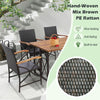 2pcs All-Weather Wicker Patio Dining Chairs Outdoor PE Rattan Armchairs with Soft Cushions & Heavy-Duty Metal Frame