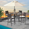 Bestoutdor 2 Pcs Patio PE Wicker Bar Chairs Counter Height Barstools with Armrests & Soft Cushions
