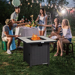 30" Square Outdoor Propane Fire Pit Table 50,000 BTU Gas Fire Pit Table with Ceramic Tabletop & Waterproof Cover