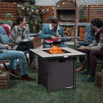 30" Square Outdoor Propane Fire Pit Table 50,000 BTU Gas Fire Pit Table with Ceramic Tabletop & Waterproof Cover