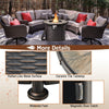 32" Round Fire Pit Table 30,000 BTU Outdoor Propane Gas Fire Pit with Fire Glasses & PVC Cover Ceramic Tile Tabletop Rattan-Like Fire Table