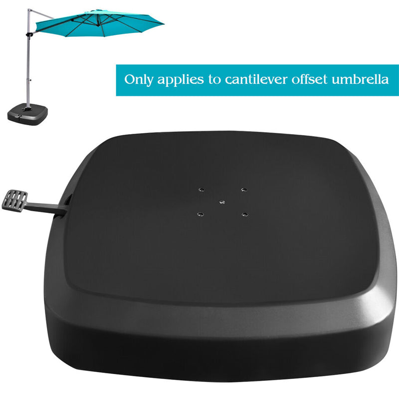 330 lbs Patio Cantilever Umbrella Base Water/Sand Filled Outdoor Offset Umbrella Base with Wheels