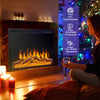 34" Electric Fireplace Insert Recessed Freestanding Fireplace Heater with Touch Panel, Remote Control & 4 Log Flame Effects
