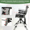 360° Swivel Silent Hunting Blind Chair Portable Folding Chairs with Adjustable Aluminum Legs & Armrests