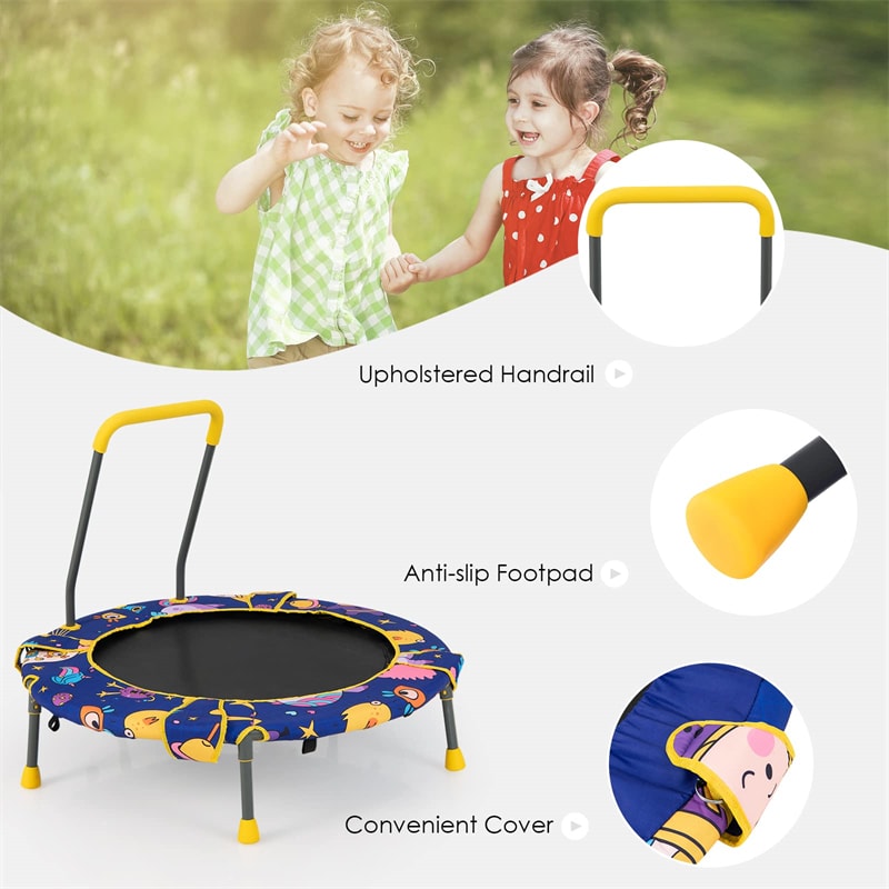 Bestoutdor Foldable Mini Trampoline Kids Saucer Swing Trampoline