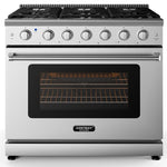 36" Freestanding Natural Gas Range Stainless Steel Dual Fuel Gas Range with 6 Burners Cooktop & 6 Cu.Ft. Convection Oven