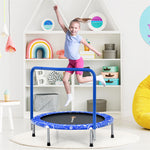 36” Mini Kids Trampoline Foldable Rebounder Trampoline Outdoor Indoor Toddler Fitness Trampoline with Full Covered Handrail & Safety Pad