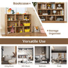 3-Tier 8-Cube Open Bookcase Wood Storage Bookshelf Display Cabinet for Living Room Bedroom Study Reading Nook