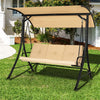 3-Person Porch Swing Outdoor Patio Swing with Adjustable Canopy & Removable Cushions
