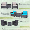 3 Piece Outdoor Wicker Rattan Patio Conversation Set with Coffee Table & 2 Sets Cushion Covers