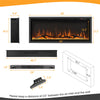42" Linear Electric Fireplace Wall Mounted Freestanding Recessed 1500W Slim Fireplace Heater with Remote Control