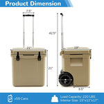 45 Quart Wheeled Cooler Large Ice Chest Portable Camping Cooler Box Heavy Duty Hard Cooler with All-Terrain Wheels & Adjustable Handle