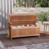 48 Inch Patio Storage Bench Wood Storage Loveseat Entryway Large Deck Box Storage Seat with 34.2 Gal Inner Space & Slatted Backrest