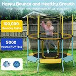 48” Kids Trampoline ASTM Approved Outdoor Indoor Toddler Trampoline with All-round Enclosure Net & Large U-Shaped Access for Boys Girls