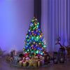 4FT Pre-lit Christmas Tree Hinged Artificial Xmas Tree 11 Flash Modes with 100 Dual-Colored LED Lights & Metal Stand