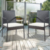 4 PCS Rattan Patio Dining Chairs Wicker Outdoor Chairs with Armrests & Cushions