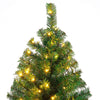 4.5ft Pre-lit Spruce Christmas Tree Hinged Artificial Xmas Tree with 200 LED Lights & Solid Metal Stand