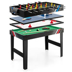 4-in-1 Multi Game Table 49" Combination Game Table with Foosball Billiards Ping Pong Slide Hockey Table for Home Game Room