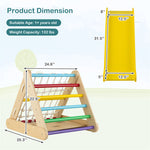 4-in-1 Wooden Montessori Triangle Climber Toddler Climbing Toys Climbing Triangle Ladder with Sliding Ramp, Climbing Net & Board