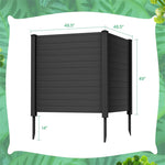 Outdoor Privacy Screen 4 Panels, 48"W x 48"H Decorative Air Conditioner Fence Vinyl Fence Trash Can Enclosure with 3 Stakes