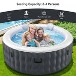 4 Person SaluSpa Inflatable Hot Tub Spa Indoor Outdoor 71" Portable Hot Tub with 108 Massage Bubble Jets Filter Cartridge & Tub Cover