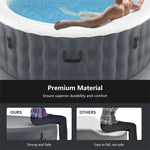 4 Person SaluSpa Inflatable Hot Tub Spa Indoor Outdoor 71" Portable Hot Tub with 108 Massage Bubble Jets Filter Cartridge & Tub Cover