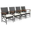 4pcs All-Weather Wicker Patio Dining Chairs Outdoor PE Rattan Armchairs with Soft Cushions & Heavy-Duty Metal Frame