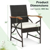 4pcs Wicker Patio Dining Chairs All-Weather Outdoor PE Rattan Armchairs with Soft Cushions & Heavy-Duty Metal Frame