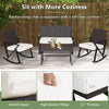 4 Pcs Wicker Patio Rocking Furniture Set Heavy-Duty Frame Rattan Porch Rocking Chair Loveseat Coffee Table Set with Cushions