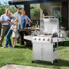 5-Burner Gas Grill 50,000 BTU Heavy-Duty Propane Grill with Stainless Steel Side Burner, 2 Prep Tables & 4 Wheels
