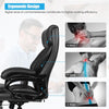 500lbs Big and Tall Office Chair Ergonomic Swivel Executive Chair PU Leather Computer Desk Chair with Massage & Lumbar Support