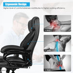 Big & Tall Executive Office Chair 500lbs Wide Seat Ergonomic Desk Chair Adjustable PU Leather Computer Chair with Massage Function & Remote Control