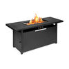 57" Rectangular Propane Fire Pit Table 50,000 BTU Auto-Ignition Patio Gas Fire Pit Table with Lid & Lava Rocks