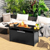 57" Rectangular Propane Fire Pit Table 50,000 BTU Auto-Ignition Patio Gas Fire Pit Table with Lid & Lava Rocks