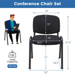 Set of 5 Conference Chairs Stackable Office Guest Chairs Waiting Room Chairs with Upholstered Seats & Metal Frames