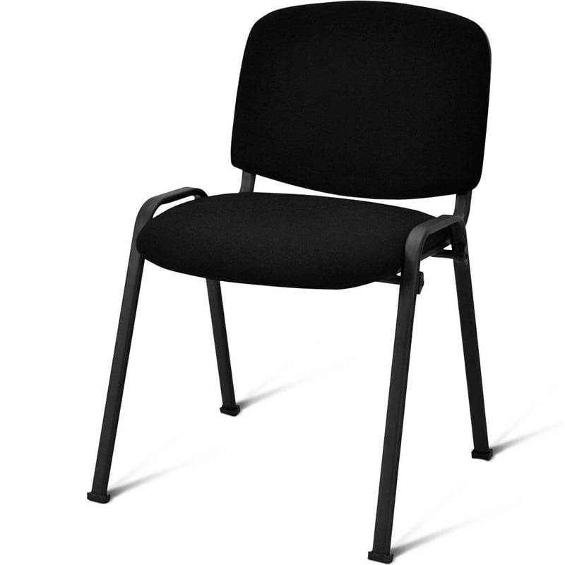 Stackable Conference Chairs Set of 5 Office Chairs Guest Reception Chairs with Upholstered Seats & Metal Frames