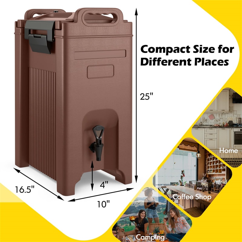 5 Gallon Insulated Beverage Dispenser/Server Food-grade Hot & Cold Drink Carrier with Handles & Spring Action Faucet