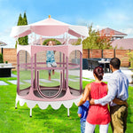 5FT Small Kids Trampoline 64” ASTM Approved Indoor Outdoor Toddler Trampoline with Detachable Canopy & Safety Enclosure Net