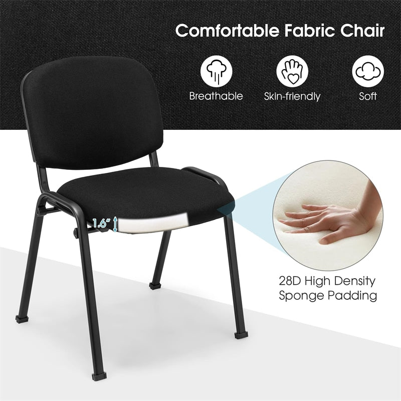 5-Pack Conference Chairs Stackable Office Guest Chairs Waiting Room Reception Chairs with Ergonomic Upholstered Backs & Seats
