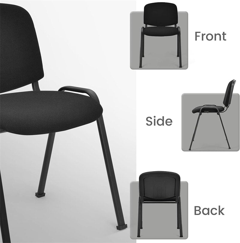 Office Guest Chairs Set of 5 Stackable Conference Room Chairs Waiting Room Reception Chairs with Ergonomic Upholstered Seats