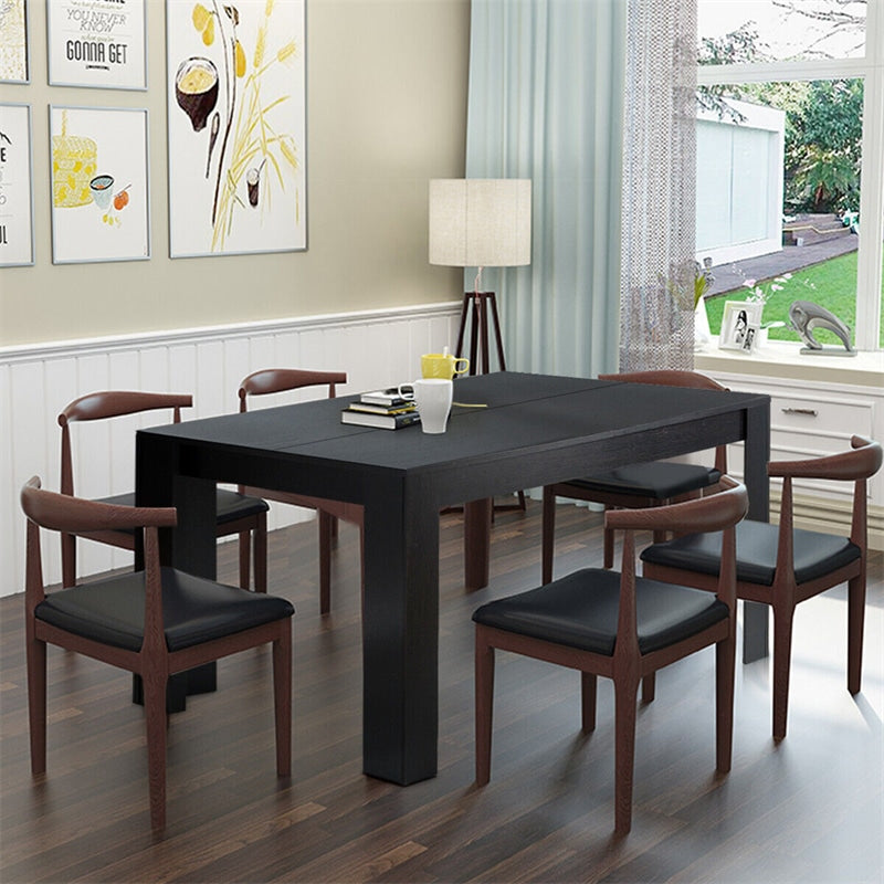 63" Rectangular Wood Dining Table Home Furniture Modern Kitchen Table for 4-6 People