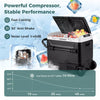 12V Dual Zone Car Refrigerator On Wheels 64Qt Portable Car Fridge Freezer for RV Camping with Touch Control Panel, ECO Mode, Reversible Lids